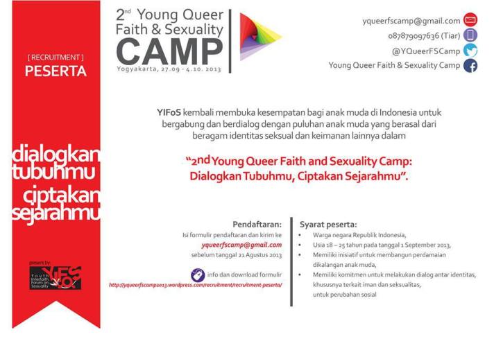 Pendaftaran Peserta 2nd Young Queer Faith and Sexuality Camp